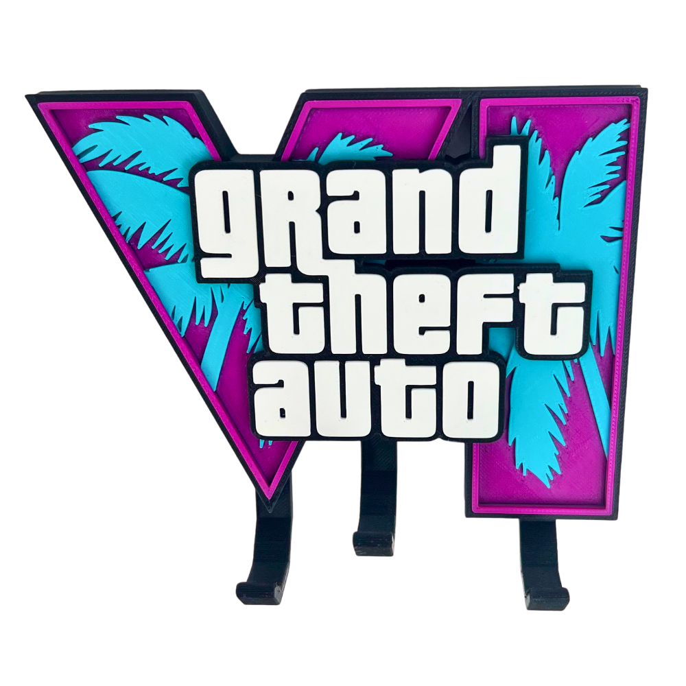Colgador de llaves Beetle Print Vice City fabricado en 3D con diseño urbano y varios ganchos inferiores
