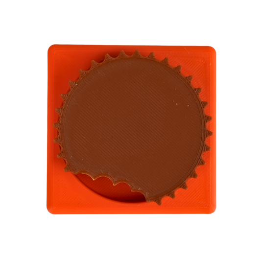 fidget antiestrés beetle print chocolate peanut cup vista superior efecto mordido