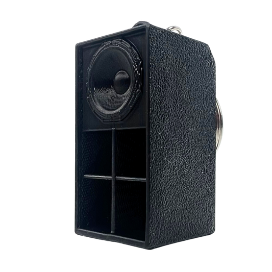 Llavero altavoz 3D Beetle Print negro mostrado de perfil para apreciar el relieve y la forma de la miniatura