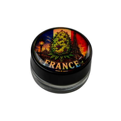 Tarro France 5ml de vidrio premium con diseño full color y tapa personalizada