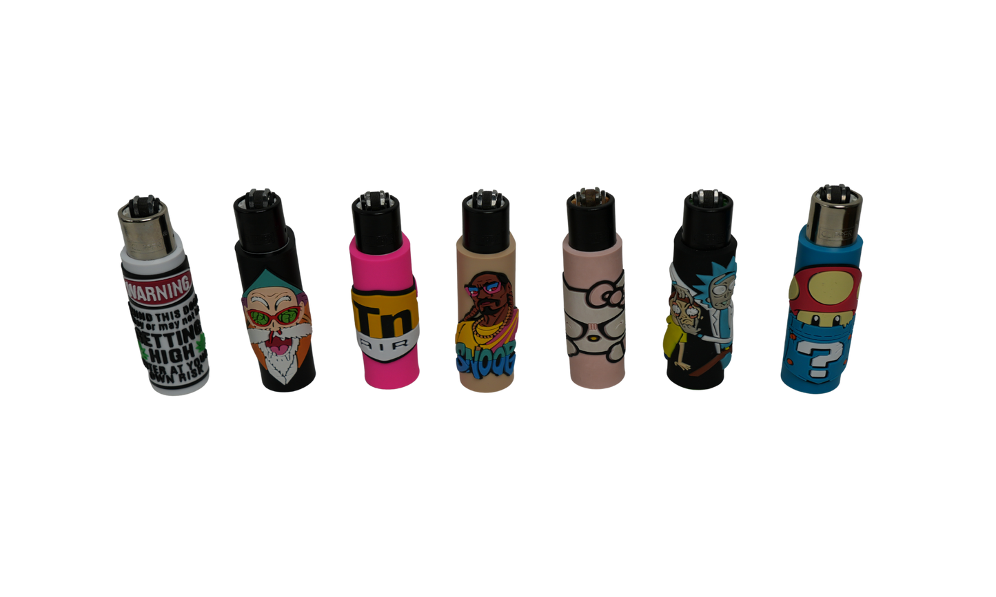 Pack de mechero con funda de silicona Beetle Print® diseño DIR Pink, accesorio funcional y resistente