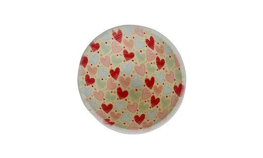 Bowl de silicona Beetle Print Hearts Love vista superior