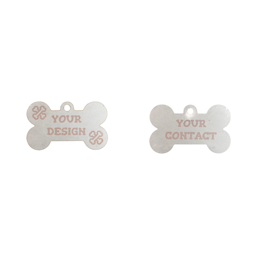 Medidas de grabado chapa para mascota personalizada acero inoxidable