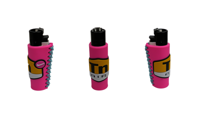 Mechero Beetle Print DIR Pink con funda antideslizante (3 vistas)