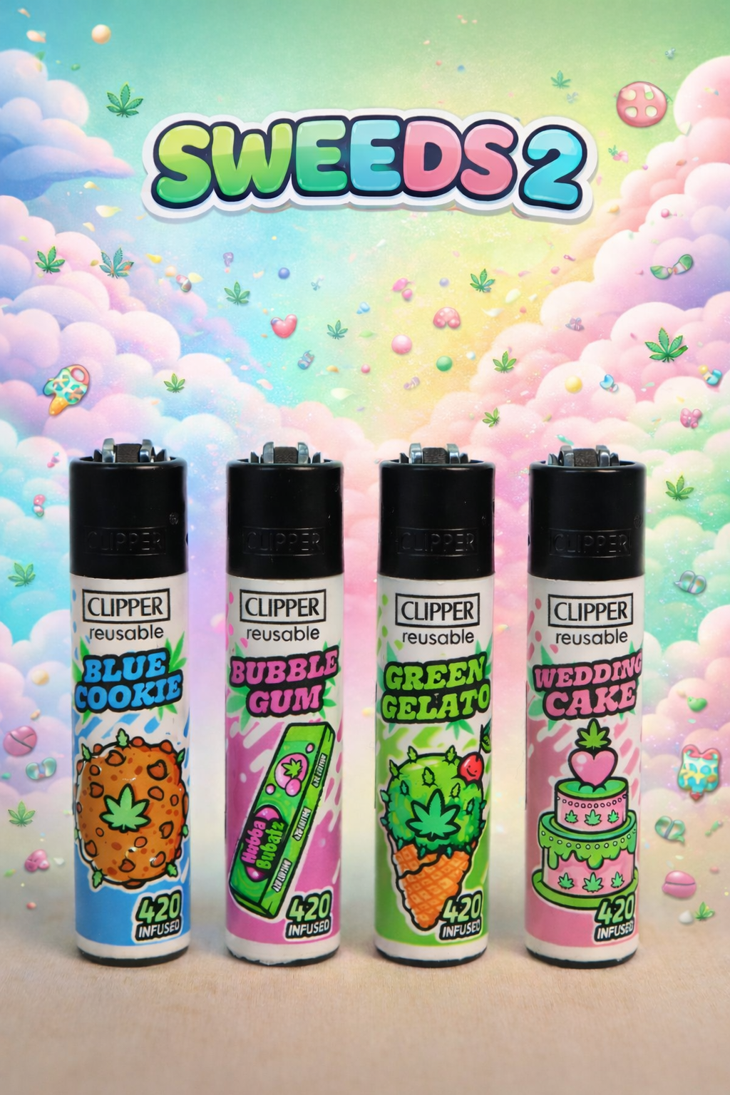 Lot de 4 briquets Clipper réutilisables – Sweeds 2