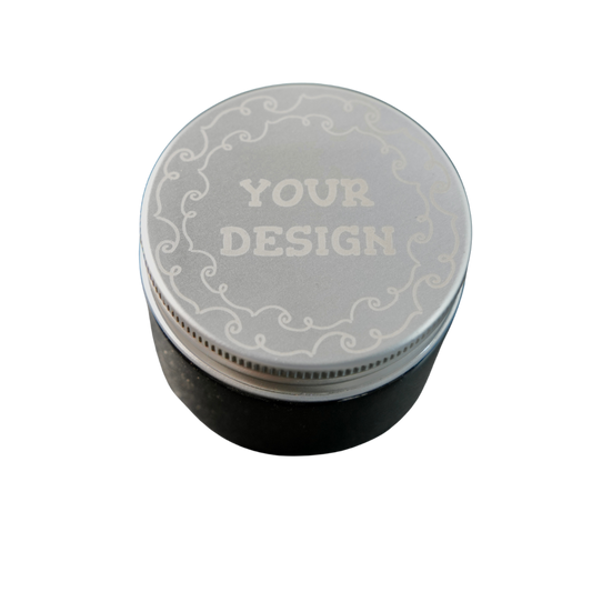 Tarro de vidrio negro 50ml personalizable con grabado láser