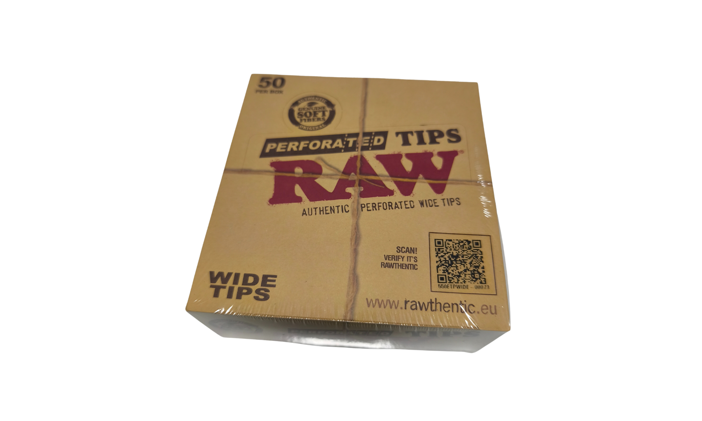 RAW Wide Tips – Caja Completa (50 Tips | Filtros de Cartón Natural)