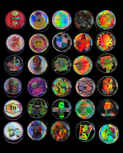 Tarro de vidrio 5 ml con tapa de ABS y vinilo resinado en diseño coleccionable