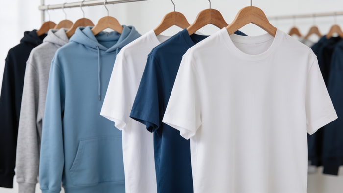 Sudaderas y camisetas lisas colgadas listas para personalizar para empresas, Beetle Print