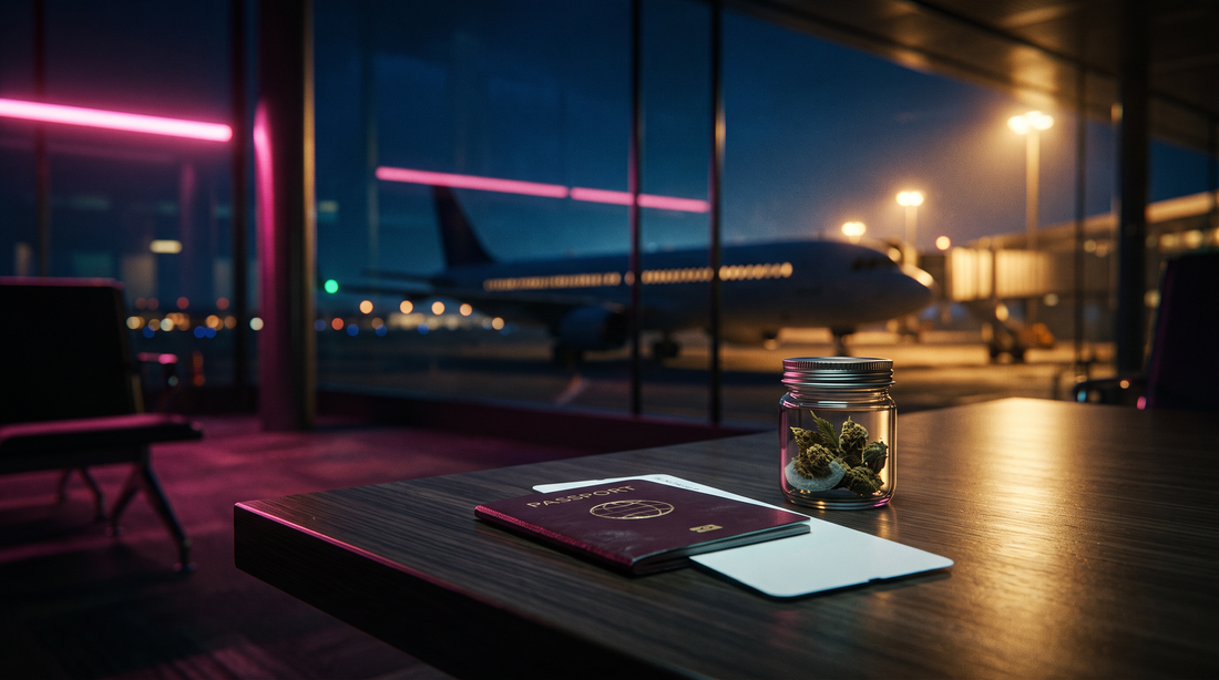Cannabis y CBD en aeropuertos europeos: normativa de vuelos Beetle Print