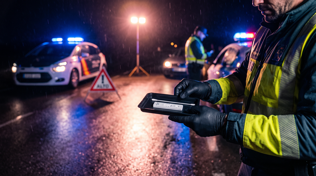 Control policial nocturno de drogas al volante en España