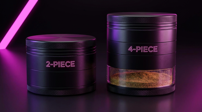 2-piece vs 4-piece grinder comparison — Beetle Print