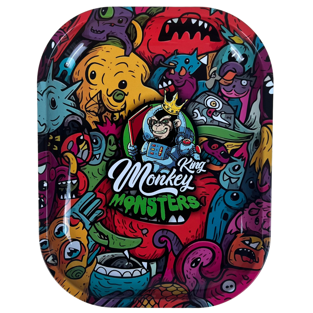 Bandeja metálica Beetle Print Monster Party con ilustración multicolor de monstruos y estética cartoon sobre fondo vibrante