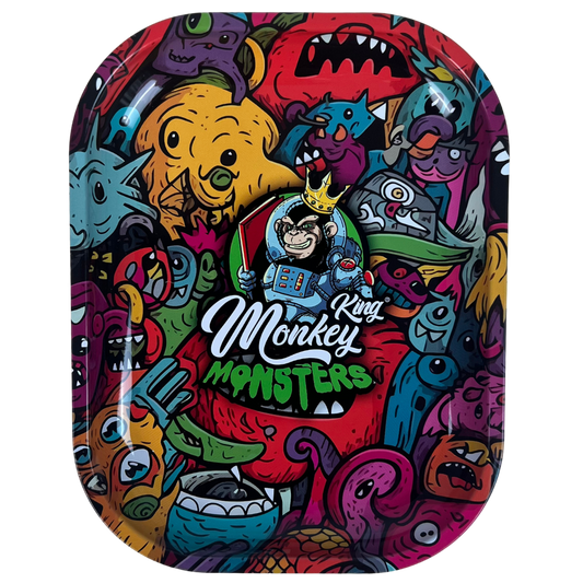 Bandeja metálica Beetle Print Monster Party con ilustración multicolor de monstruos y estética cartoon sobre fondo vibrante