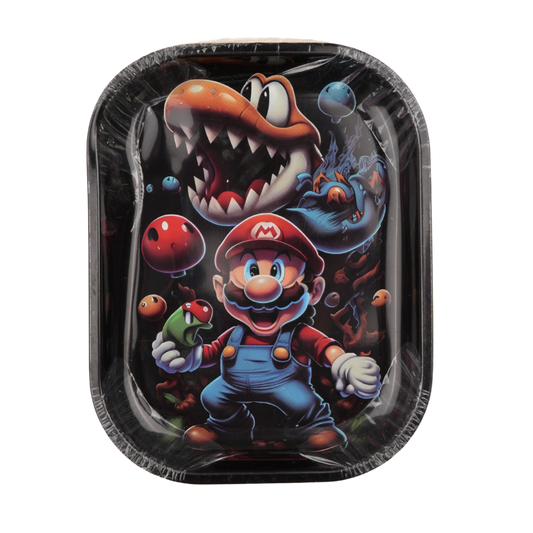 Bandeja metálica outlet con diseño inspirado en videojuegos retro vista frontal