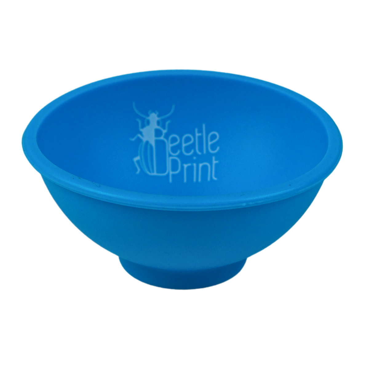 Bowl de silicona Beetle Print color azul, flexible, reutilizable y resistente al calor.