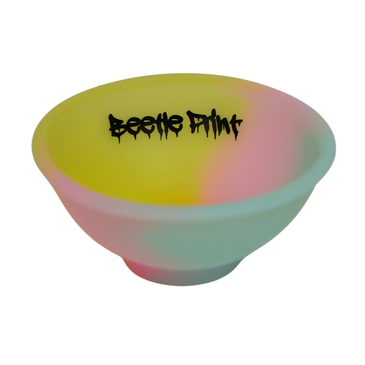 Bowl Beetle Print Cotton Candy con diseño degradado en colores rosa, azul turquesa y amarillo.