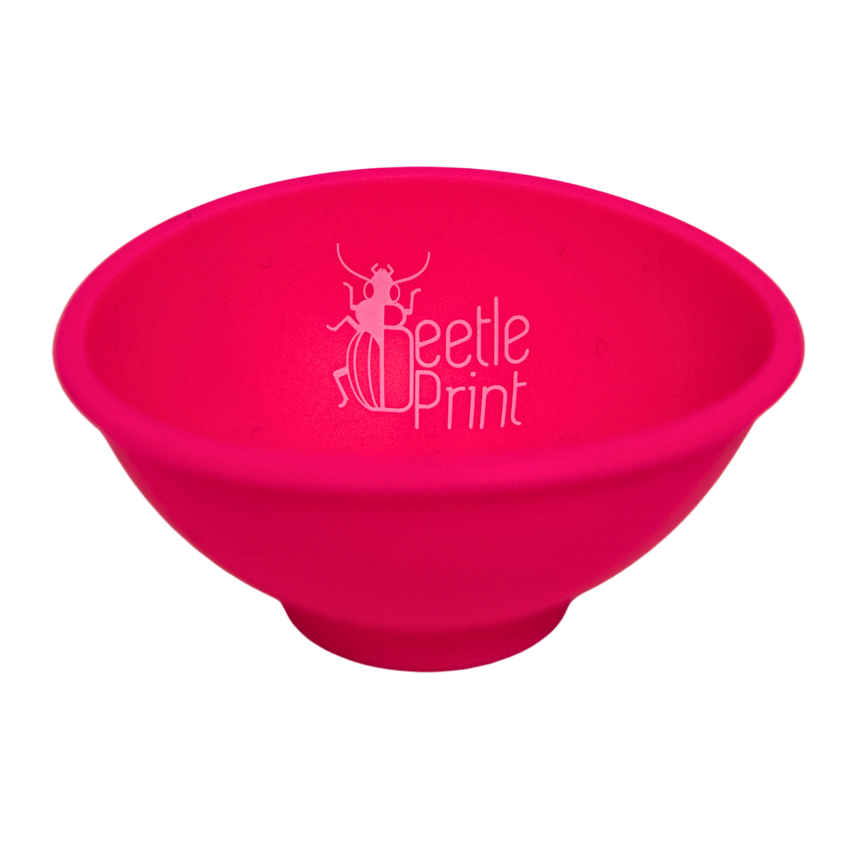 Bowl de silicona Beetle Print color rosa, flexible, reutilizable y apto para concentrados.