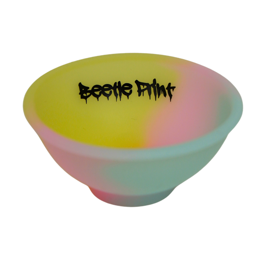 Bowl de silicona Beetle Print Color Mix en tonos pastel con diseño degradado multicolor