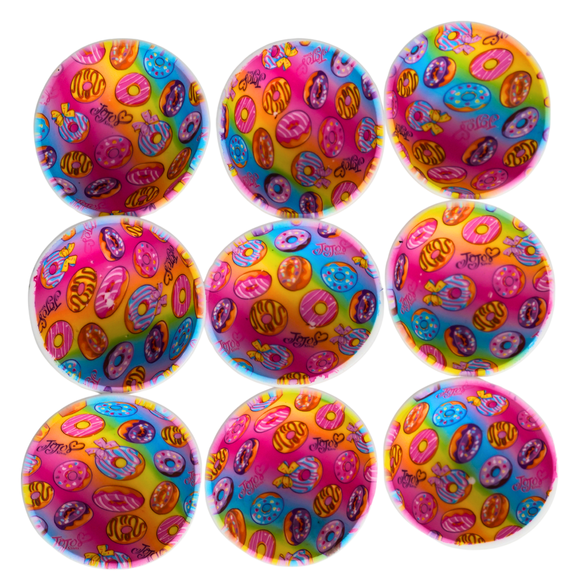 Bowl de silicona Beetle Print con estampado colorido de donuts y dulces, flexible, reutilizable y de alta calidad.
