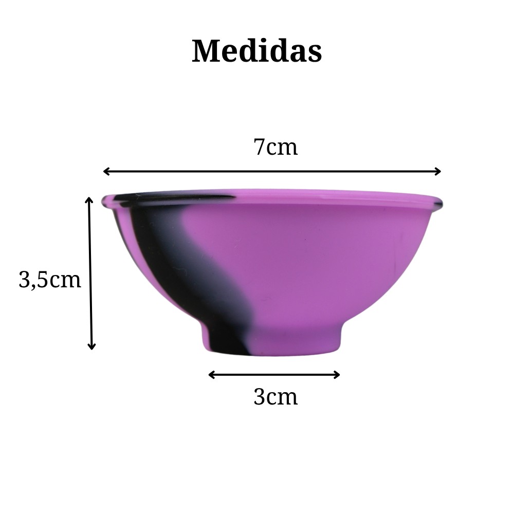 Bowl de silicona Beetle Print en color negro y lila con acabado translúcido y diseño moderno.