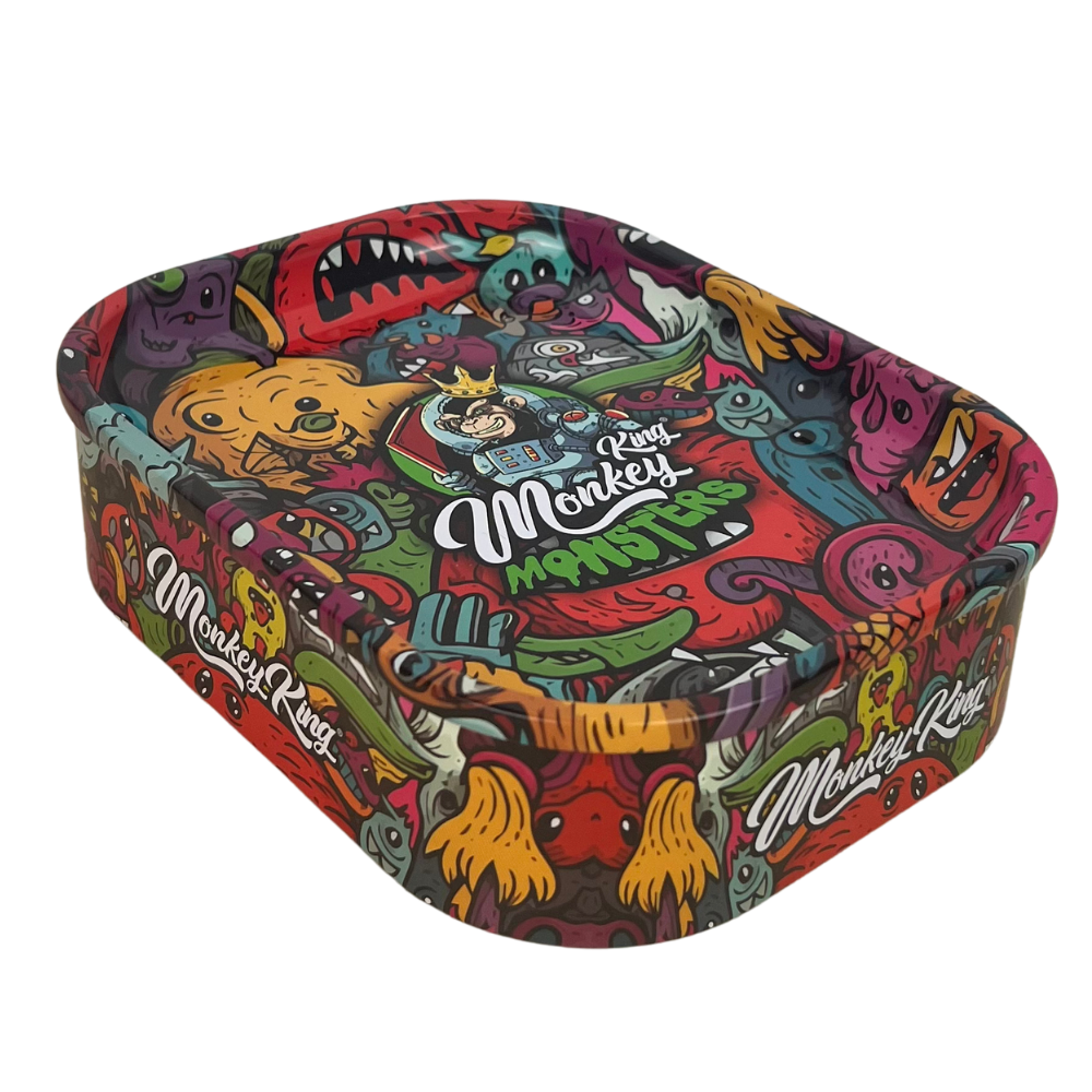 Caja metálica Beetle Print Monkey King Monsters con diseño multicolor de criaturas y estética cartoon llena de detalles