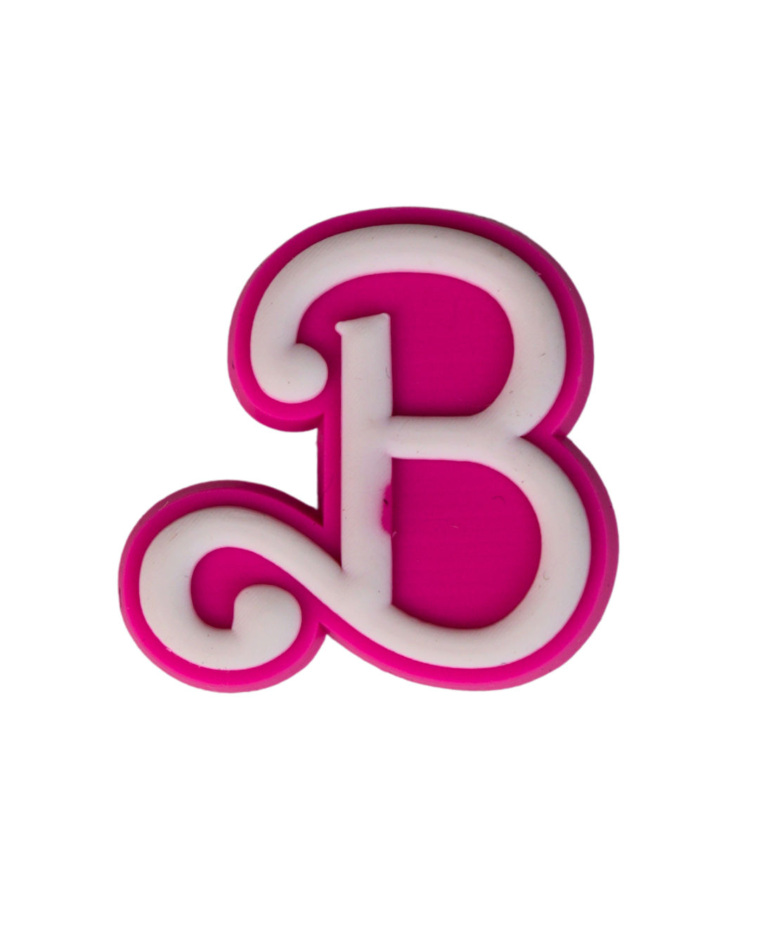 Charm de silicona letra B estilo Barbie para Crocs Beetle Print