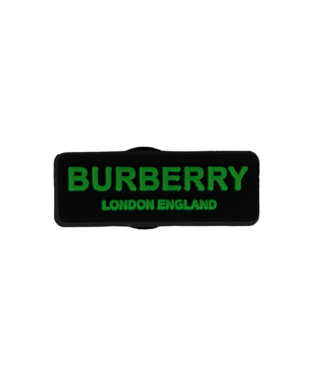 Charm de silicona logotipo Burberry verde para Crocs