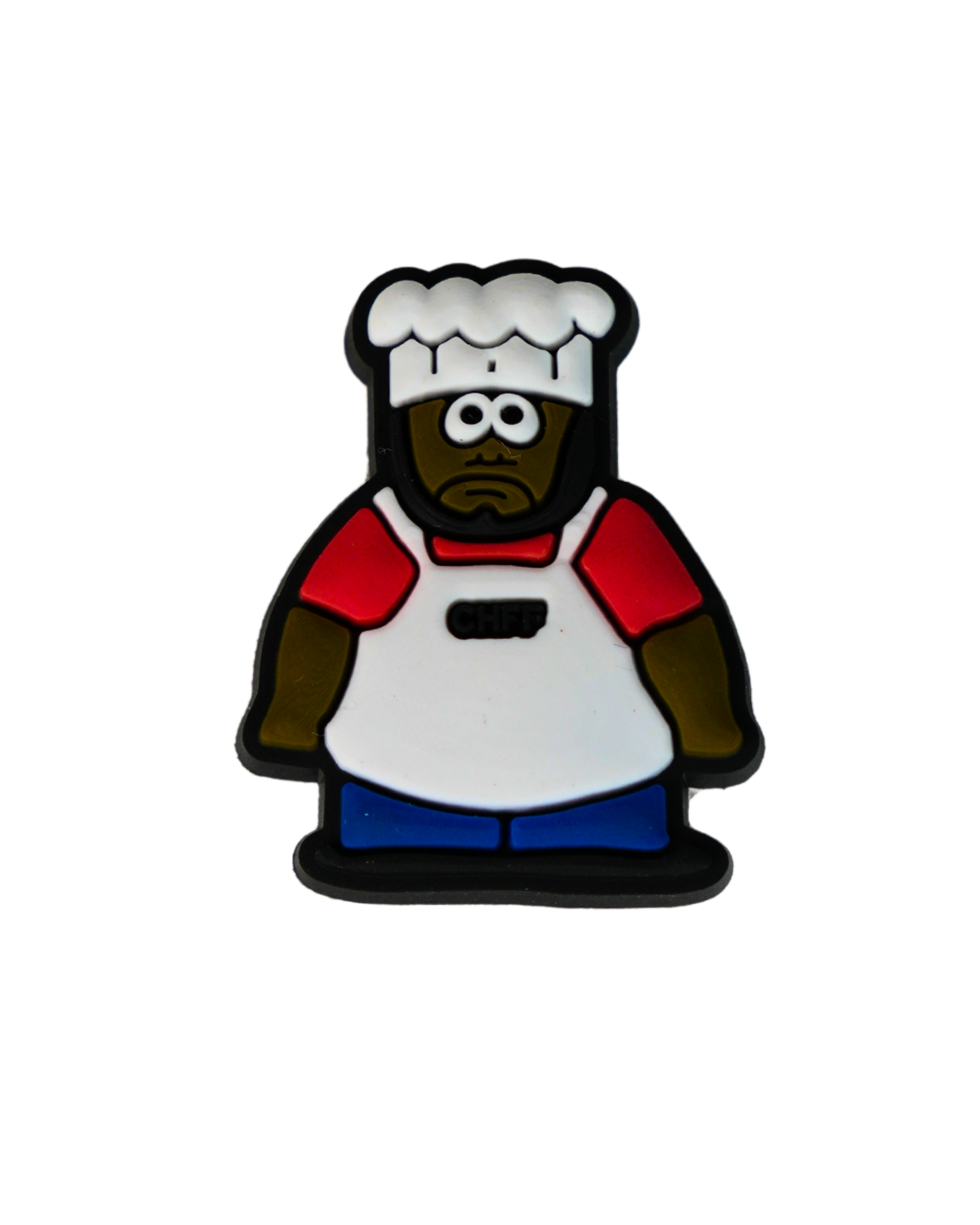 Charm de silicona con personaje vestido de chef.