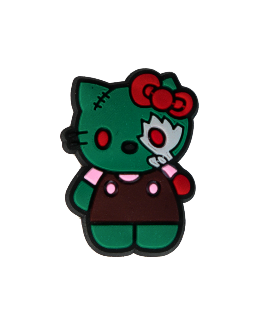 Charm de silicona Beetle Print con diseño inspirado en Hello Kitty zombie.