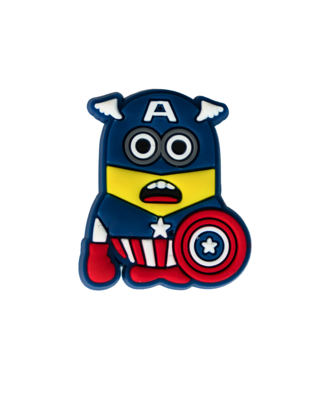 Charm de silicona con diseño de Minion Capitán América.