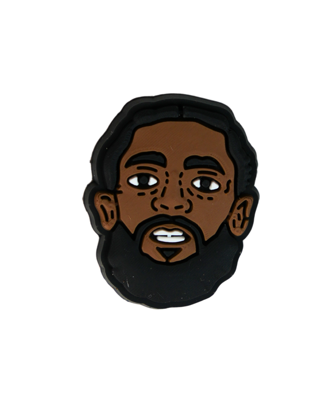 Charm de silicona con retrato de Nipsey Hussle.