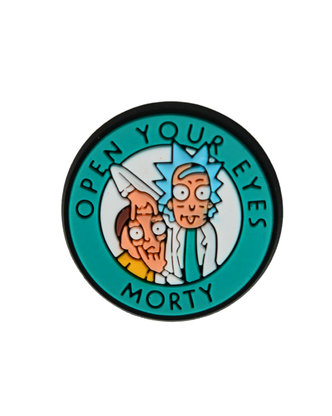 Charm de silicona Beetle Print con diseño Open Your Eyes Morty.
