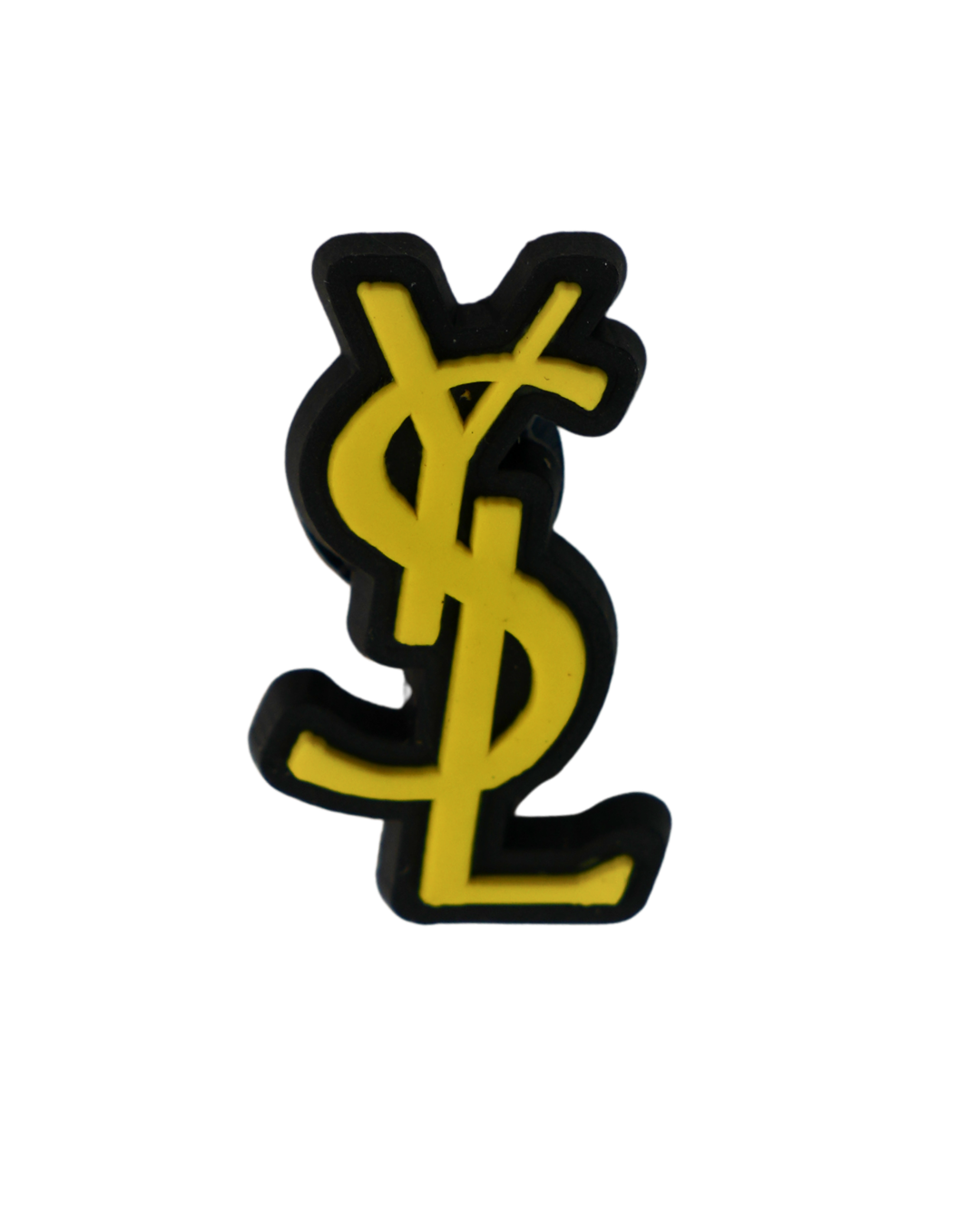 Charm de silicona logotipo YSL amarillo para Crocs