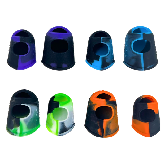 Dedales de silicona Beetle Print en varios diseños bicolor azul, morado, verde y naranja
