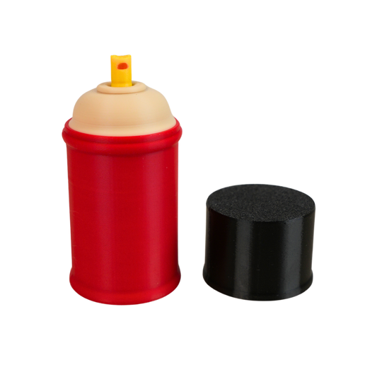 fidget antiestrés beetle print spray interactivo abierto mostrando boton clicker