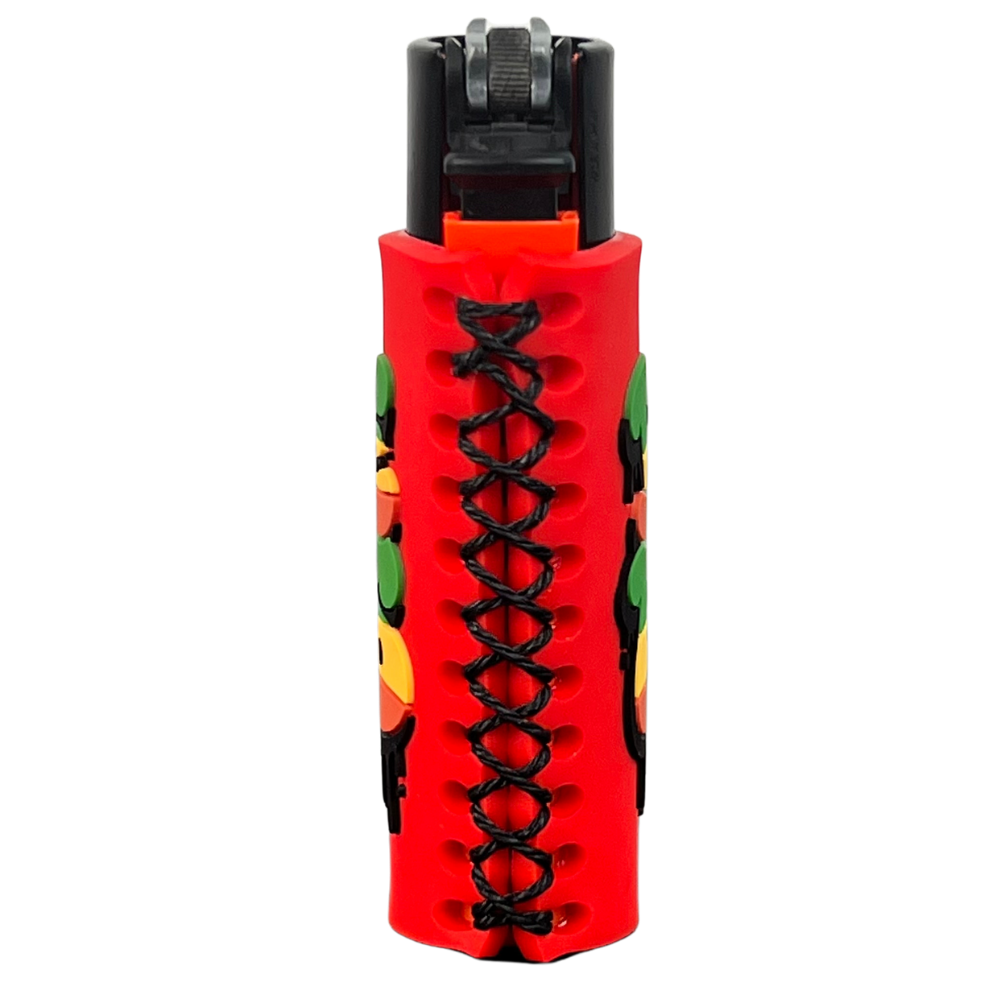 Funda de mechero de silicona Beetle Roots roja con cordón negro entrelazado Beetle Print
