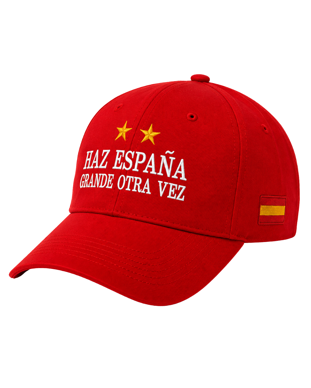 Detalle del bordado frontal con las dos estrellas doradas.