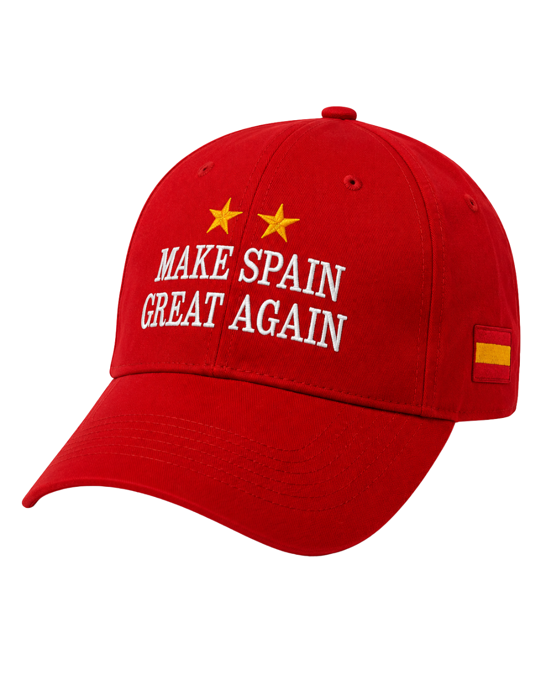 Gorra roja Make Spain Great Again en perspectiva.