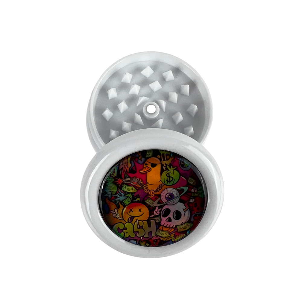 Grinder Beetle Print de 3 partes con diseño Cash Chaos y dientes piramidales frontal 