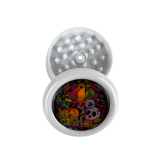 Grinder Beetle Print de 3 partes con diseño Cash Chaos y dientes piramidales frontal 