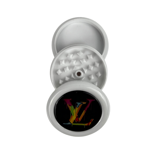 Grinder Beetle Print de 3 partes con diseño LV multicolor drip sobre fondo negro