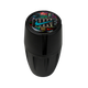Mini grinder negro portátil con logo holográfico estilo urbano y acabado brillante