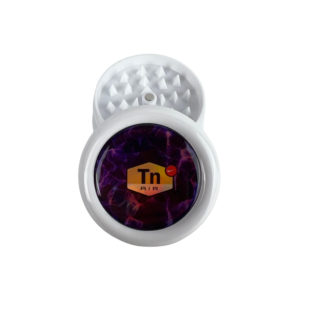 Grinder Beetle Print de 3 partes con diseño Purple Air y dientes piramidales frontal