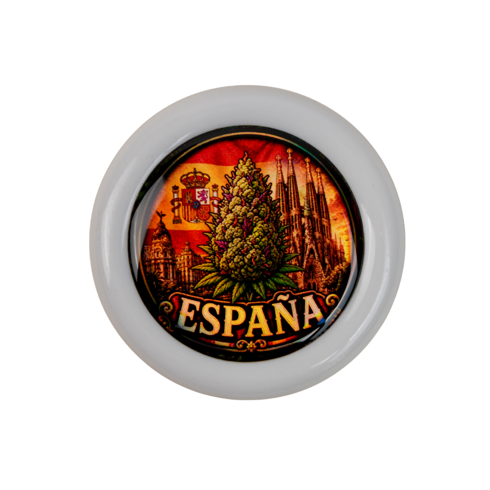 Grinder Zero España Beetle Print con diseño artístico y resina holográfica brillante