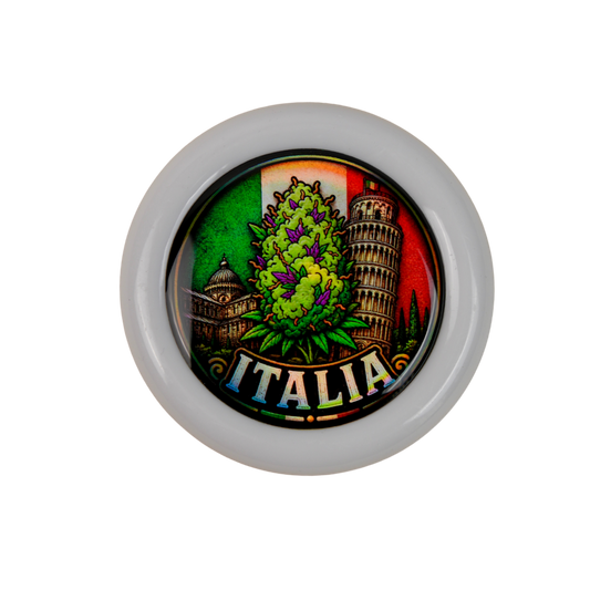 Grinder Zero Italia con diseño inspirado en la Torre de Pisa y acabado holográfico premium