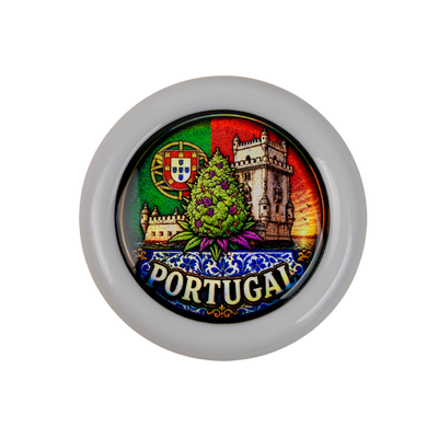 Grinder Zero Portugal con diseño inspirado en la Torre de Belém y acabado holográfico premium