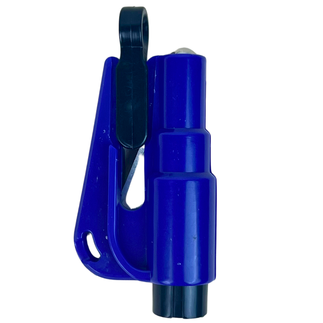 Detalle del cortacinturones de la herramienta de emergencia Beetle Print para automóvil con formato portátil