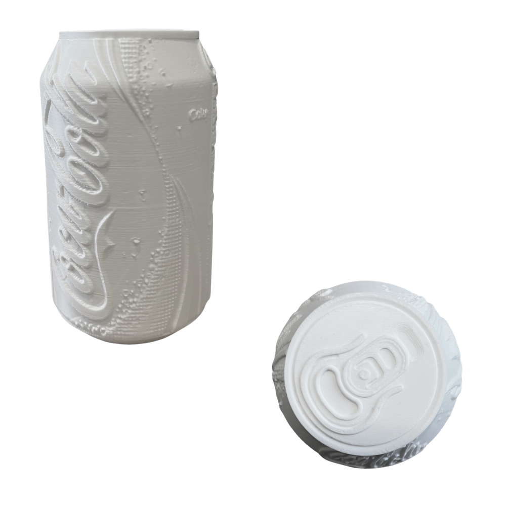 Lámpara Coca-Cola estilo impresión 3D translúcida con acabado texturizado.