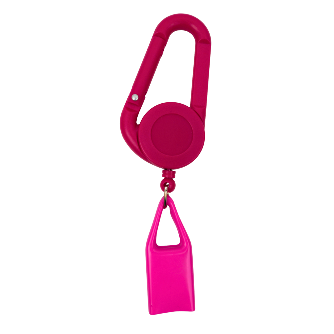 Lighter Leash Beetle Print rosa fucsia personalizable con mosquetón y cable extensible
